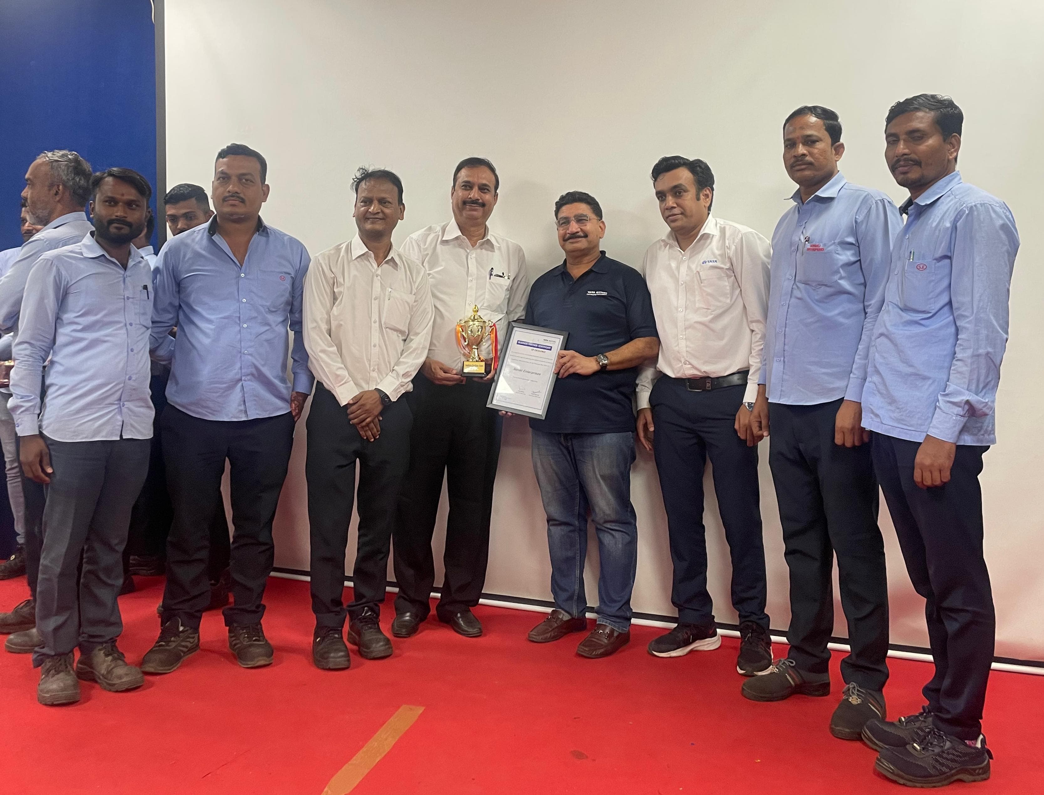 Tata Motors Business Partner Certificate of Excellence